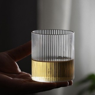 (Hình thật/Có sẵn) Ly thuỷ tinh phong cách Nhật Bản, 300ml, hoạ tiết sóng dọc, đơn giản, tinh tế, sang trọng