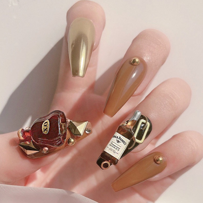 Charm nail, Charm chai rựu đính móng hàng siêu hót độc lạ lẻ cái