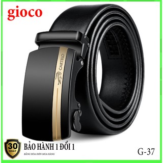 [Cao cấp]-Thắt lưng da nam cao cấp G-T37 rộng 35mm khóa tự động, dây lưng nam cartelo-[GIOCO]
