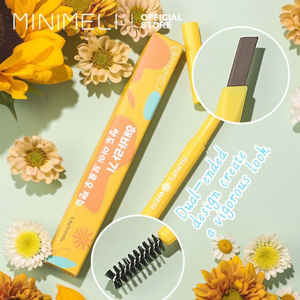 Bút kẻ lông mày tự nhiên MINIMELI chống nhòe lâu trôi 15g vỏ in hình hoa hướng dương | BigBuy360 - bigbuy360.vn
