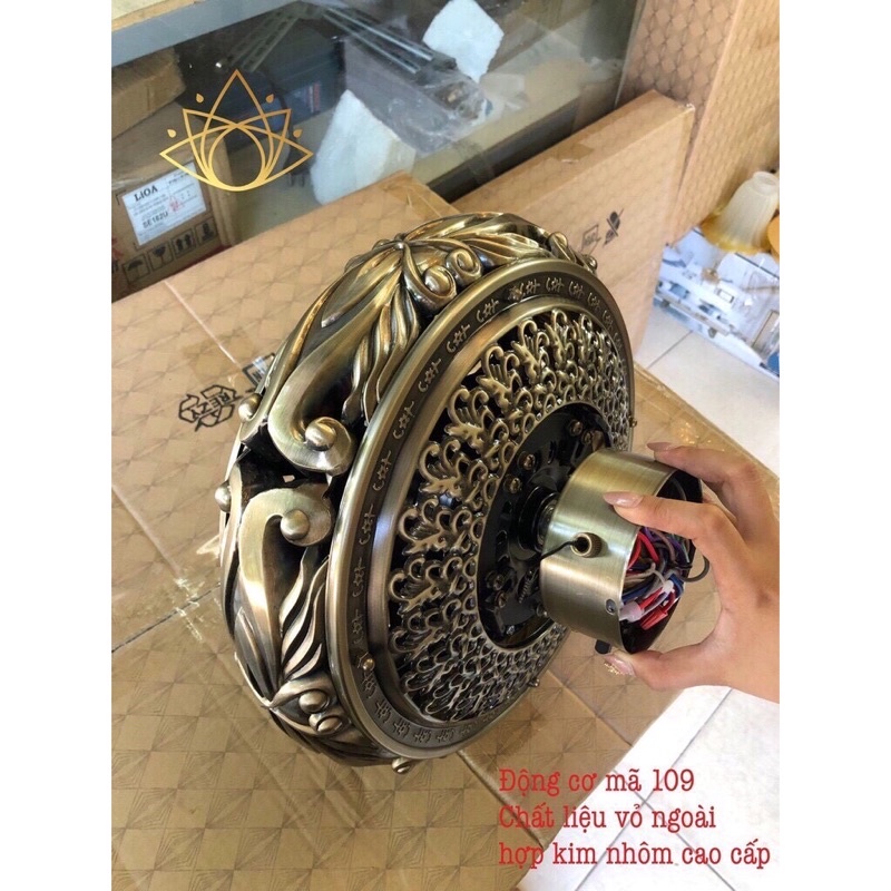 Quạt Trần Đèn 5 Cánh Gỗ Động Cơ Lõi Đồng 109