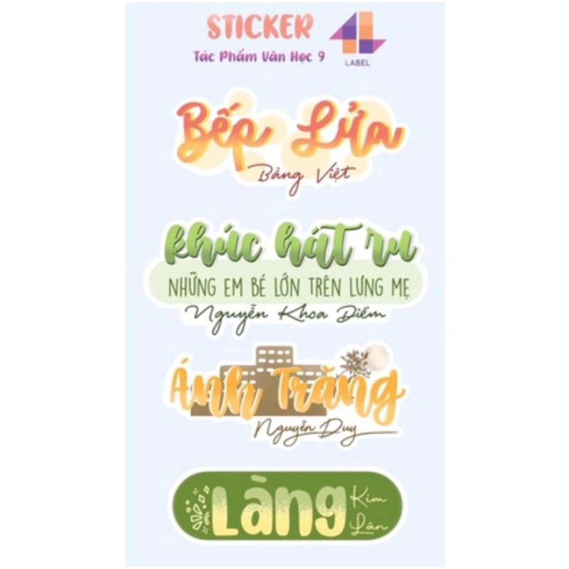 Sticker tác phẩm văn học lớp 9(cả năm)