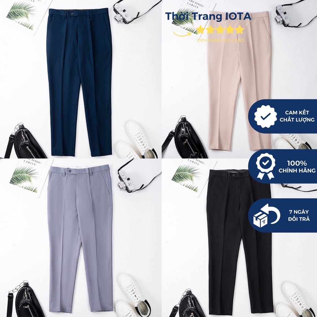 Quần Âu Quần Tây Nam IOTA TC02 Vải Chéo Cao Cấp Dày Dặn Kiểu Dáng Công Sở Lịch Sự Co Giãn Tốt Không Bai Không Xù