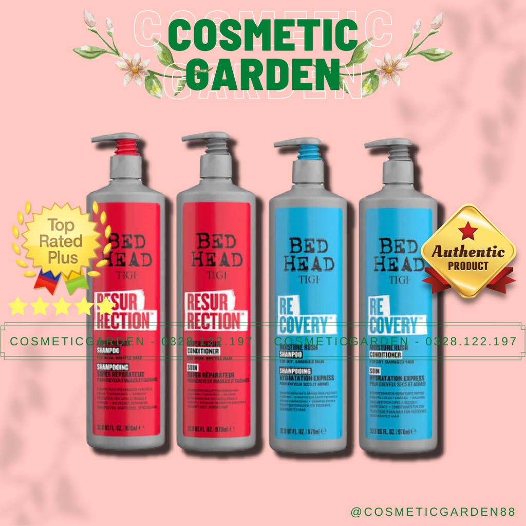 Cặp Dầu Gội Tigi Đỏ Cho Tóc Hư Tổn Cấp Độ 3 - 750ml - Chính Hãng