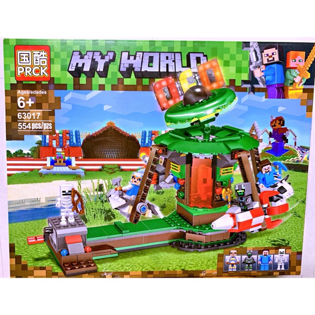 Đồ Chơi Lắp Ráp, Xếp Hình Minecraft Khu Tàu Lượn Chiến Binh 63017-554 mảnh