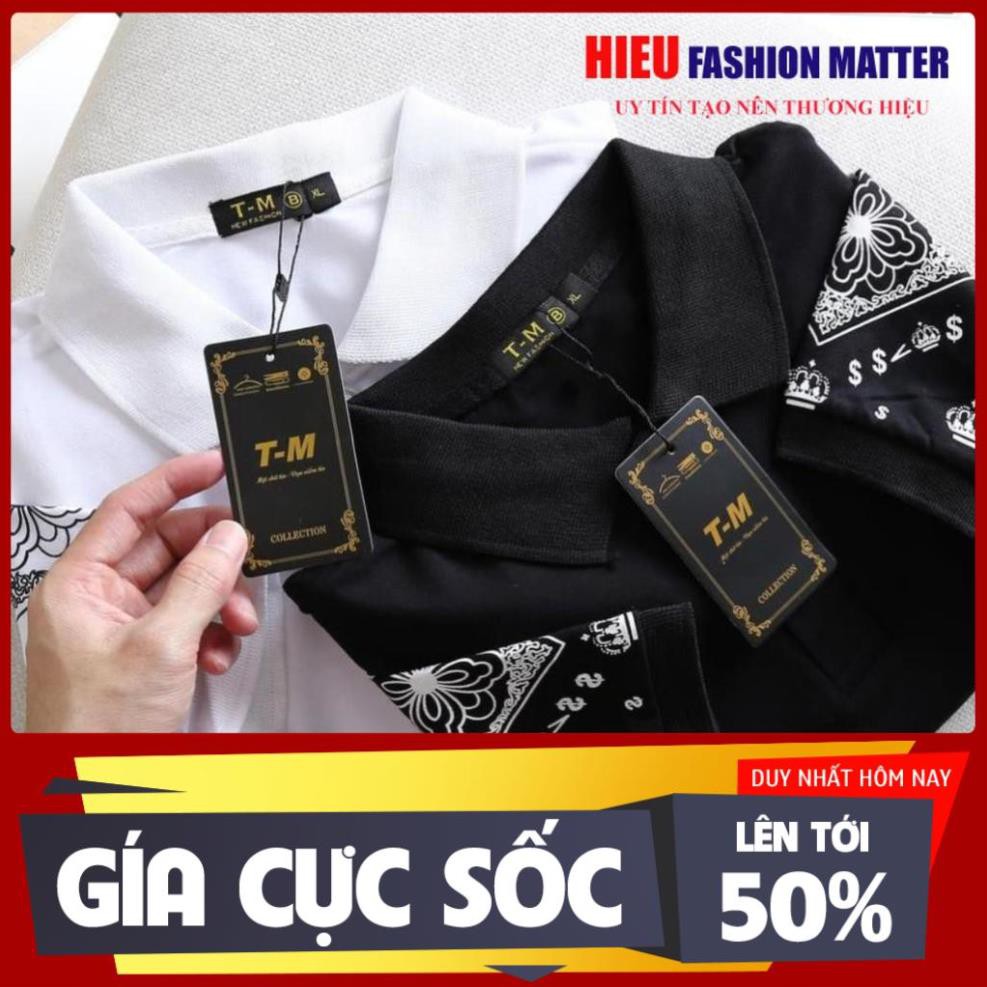 Áo phông Nam Nữ ⚡ FREE SHIP ⚡ Áo polo Dolce Gabbana phối tay họa tiết vương miện 😍😍😍 *