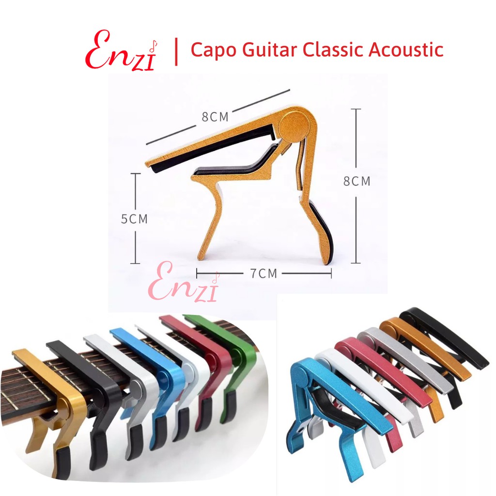 Kẹp capo nhỏ guitar classic acoustic kim loại màu xanh dương Enzi lên tông hạ tông dùng cho mọi loại đàn ghita