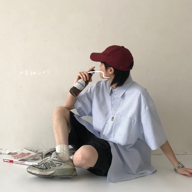 Áo Sơ Mi Ngắn Tay Họa Tiết Sọc Thời Trang Dành Cho Nữ