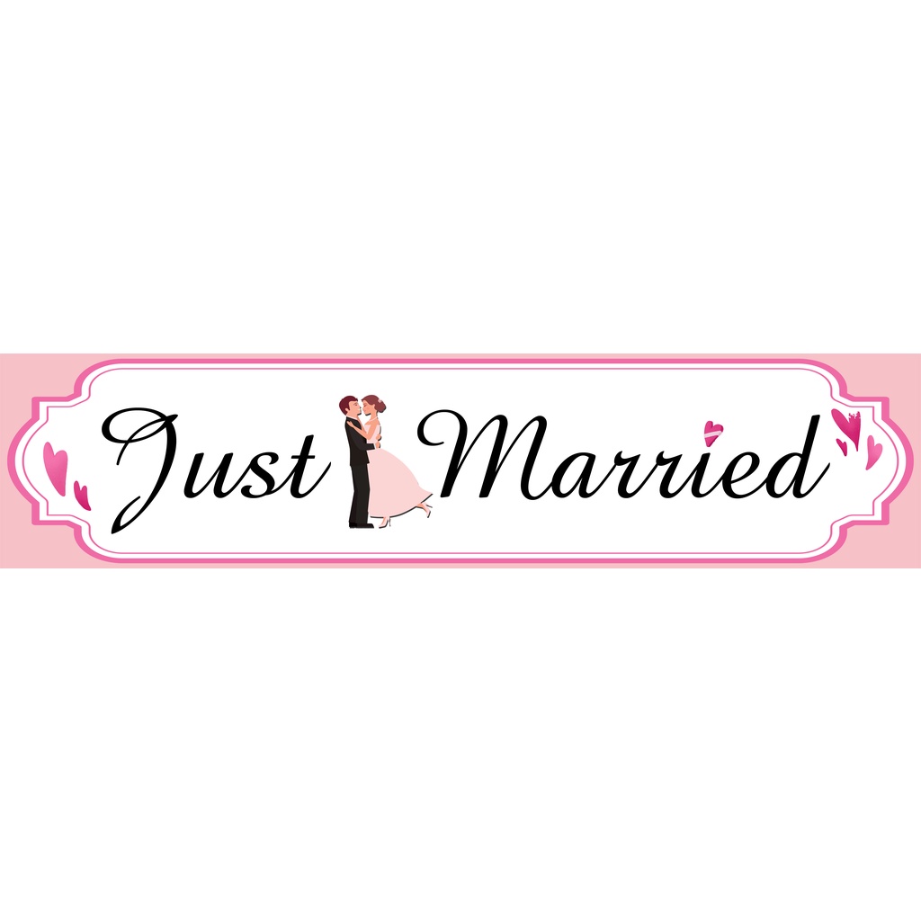 Bảng chữ Just Married trang trí biển số
