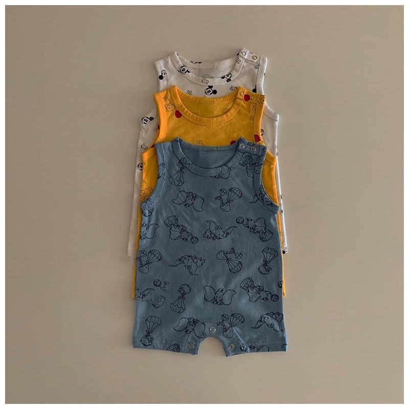 Bộ áo liền quần in hoạt hình thời trang mùa hè cho bé