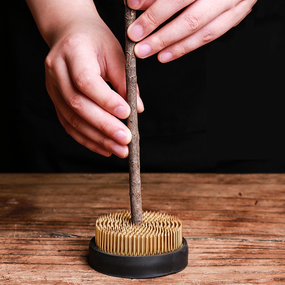 Bàn chông cắm hoa YIYU cố định kenzan Ikebana bằng cao su hình tròn