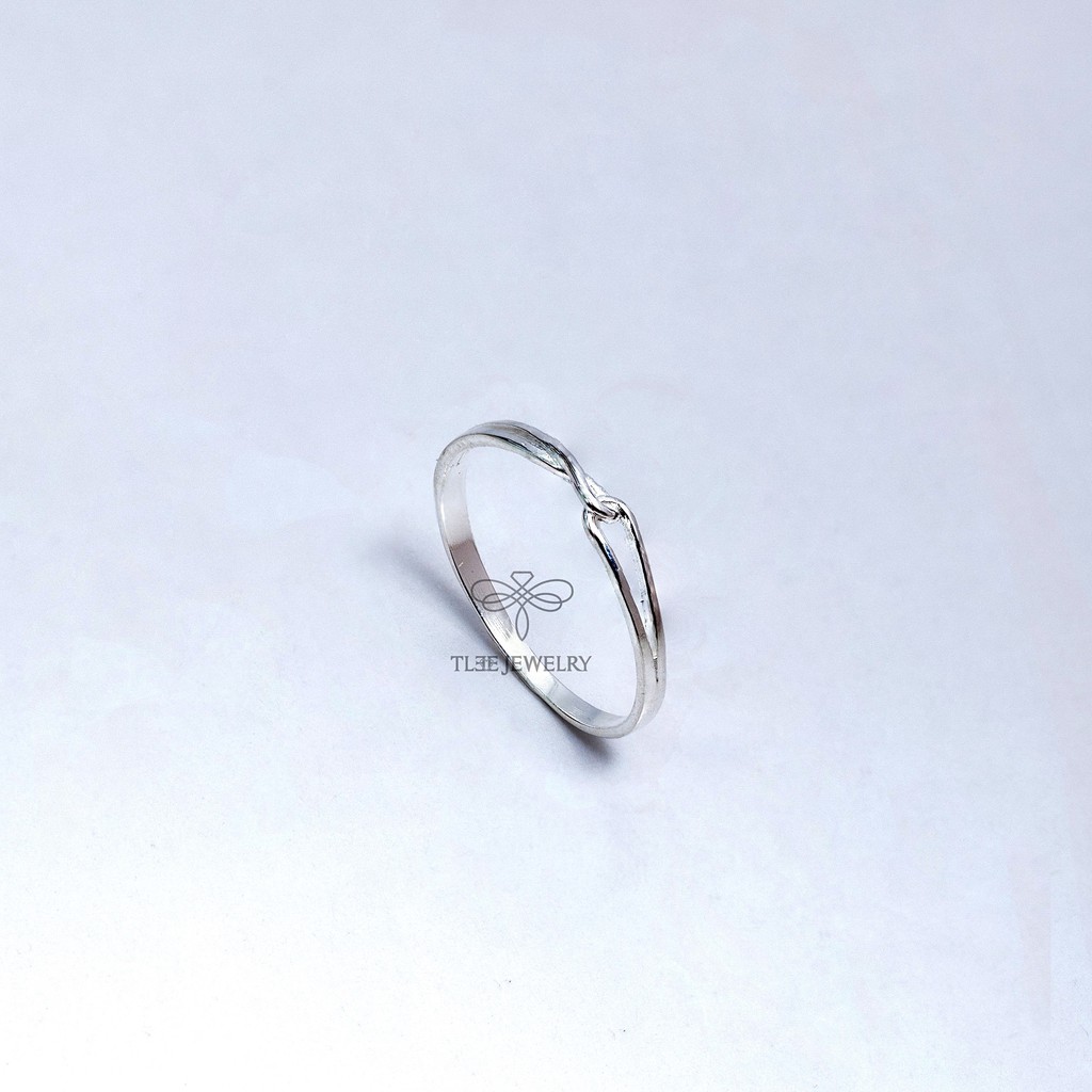 Nhẫn bạc nữ TLEE hình khối móc nối basic cá tính TleeJewelry A0173