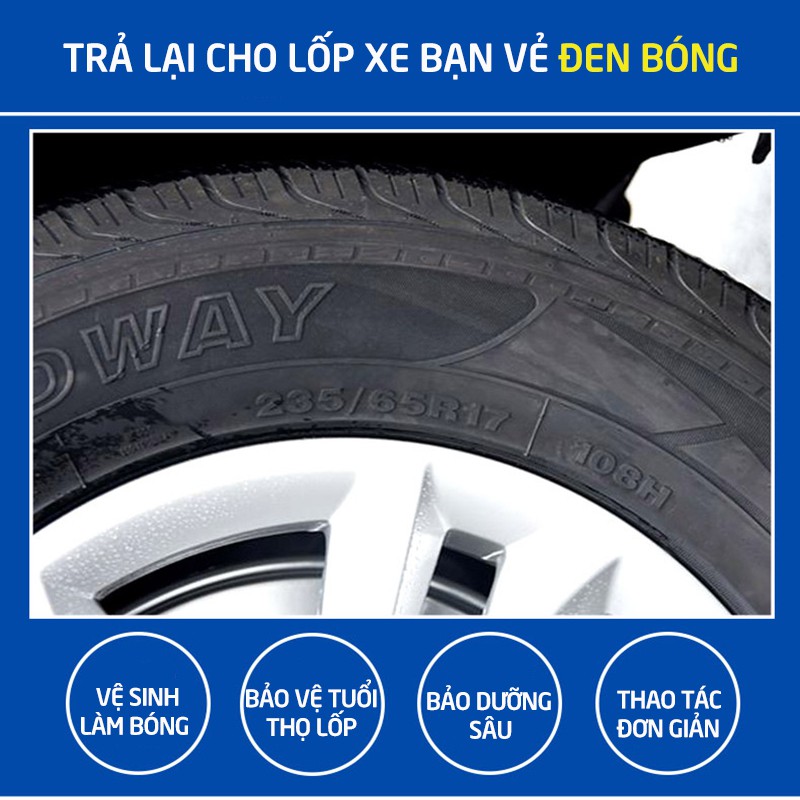 Dung dịch vệ sinh lốp xe,tạo bọt làm sạch,bảo dưỡng mâm,vành bánh ô tô và chăm sóc bảo vệ lốp dung tích 680ml_B-1107