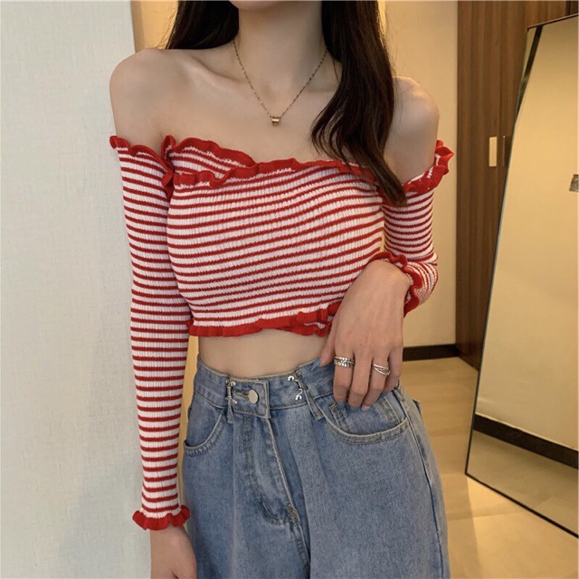 Áo Len Trễ Vai Tay Dài Nữ Hàn Quốc Sexy Kiểu Quyến Rũ Phong Cách Form Rộng Chất Đẹp Quảng Châu Cho Nữ T2C8 | BigBuy360 - bigbuy360.vn