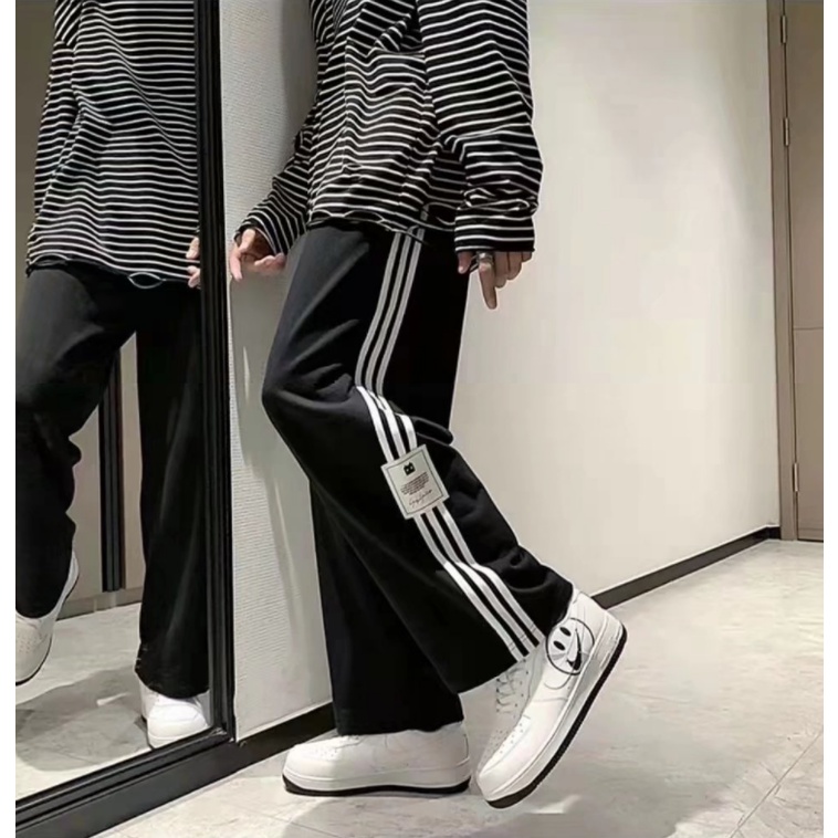 Quần Dài Thể Thao Nam Sọc quần ống suông Ca Rô Phong Cách Hàn Quốc quần dài Sọc unisex thời trang quần jogger ống rộng