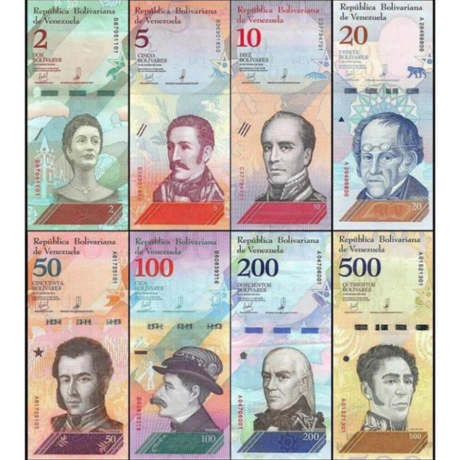[SHOPEE TRỢ GIÁ] Lưu niệm - Bộ 8 tờ Venezuela trong giai đoạn lạm phát.