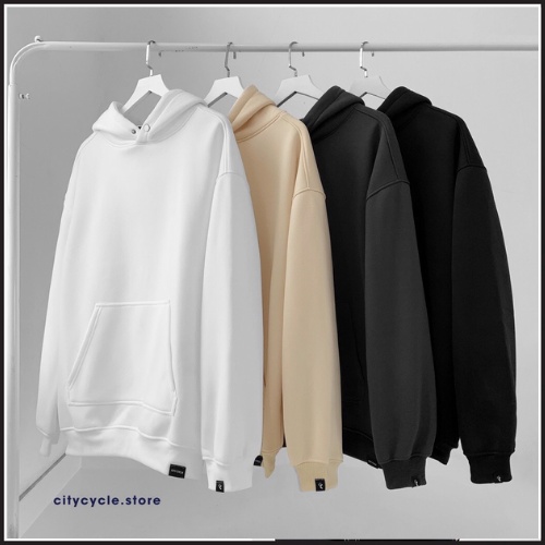 Áo hoodie unisex nỉ trơn basic LEILA STORE áo nỉ phối mũ form rộng dáng unisex Local Brand