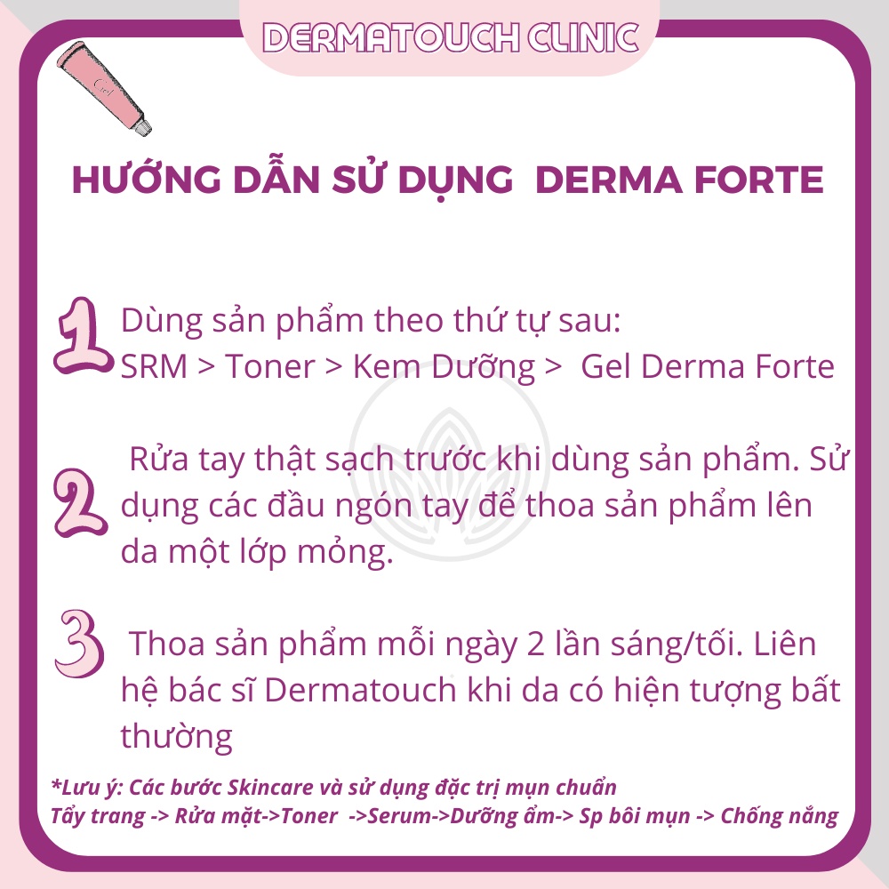 ✅[Chính Hãng] Derma Forte Gel - Gel bôi mụn ẩn mẫu mới (Advanced)