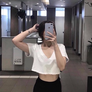 Croptop cổ tim basic