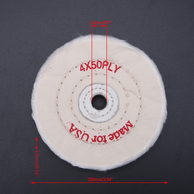 Bánh xe vải mài đánh bóng đồ trang sức / kim loại / gỗ kích thước 3/4/5/6/7/8"