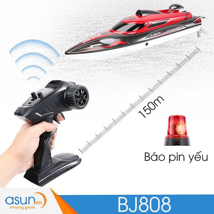 Tàu Cano Tốc Độ Cao Điều Khiển Từ Xa BJ808 25km RC 2.4Ghz 150m thay thế FT007 Pin nâng cấp