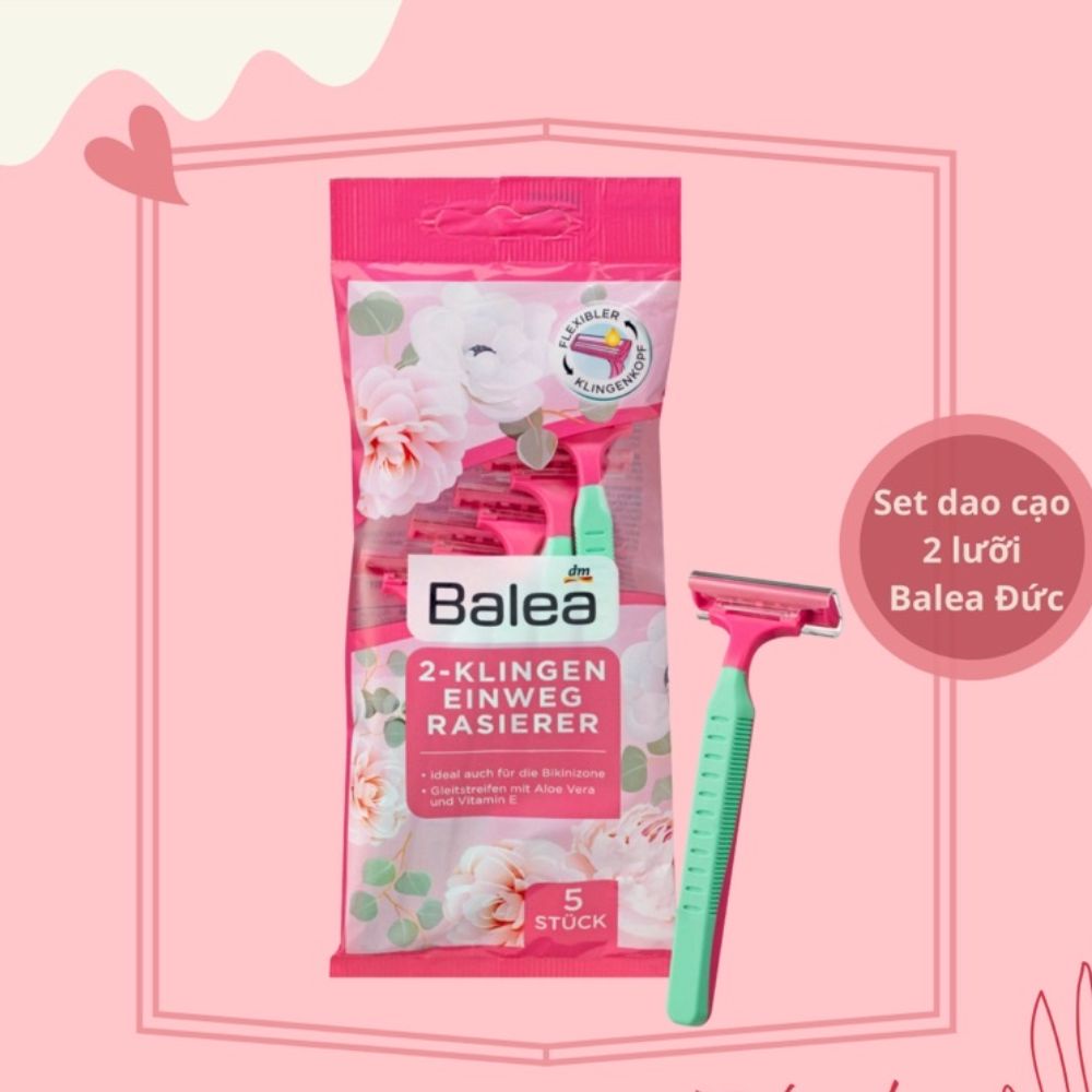 Set 5 dao cạo lông Balea lưỡi kép, Hàng Đức - Shop Lavenic