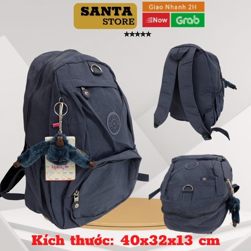 Balo thời trang nữ vải dù Kipling cao cấp SANTA STORE MS2066 màu đen đẹp Ulzzang Hàn Quốc đi học đi làm đựng vừa Laptop