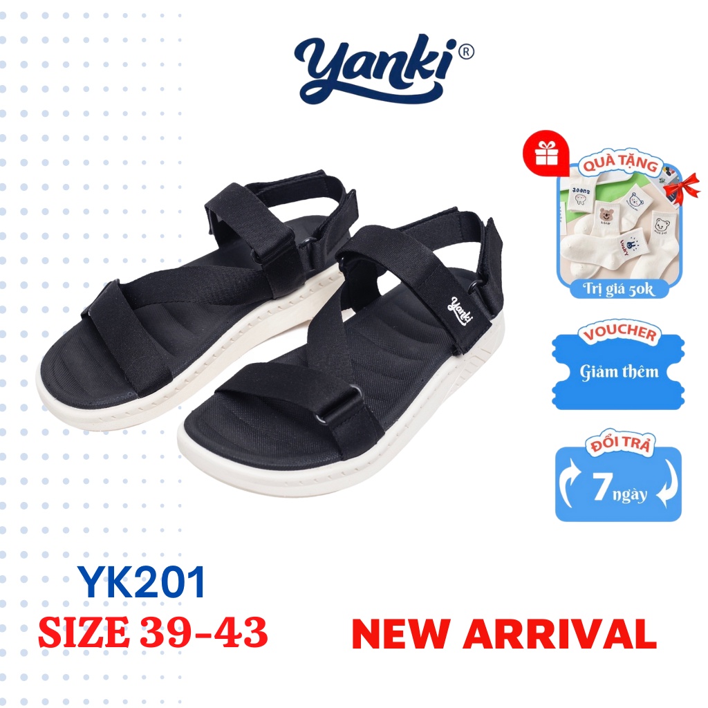 Sandal Nam Quai Chéo Thời Trang YANKI Streetstyle YK201 - Đen