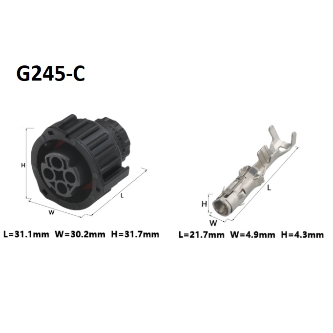 G245-Giắc cắm TE tròn chống nước cho xe tải hạng nặng 4 lỗ