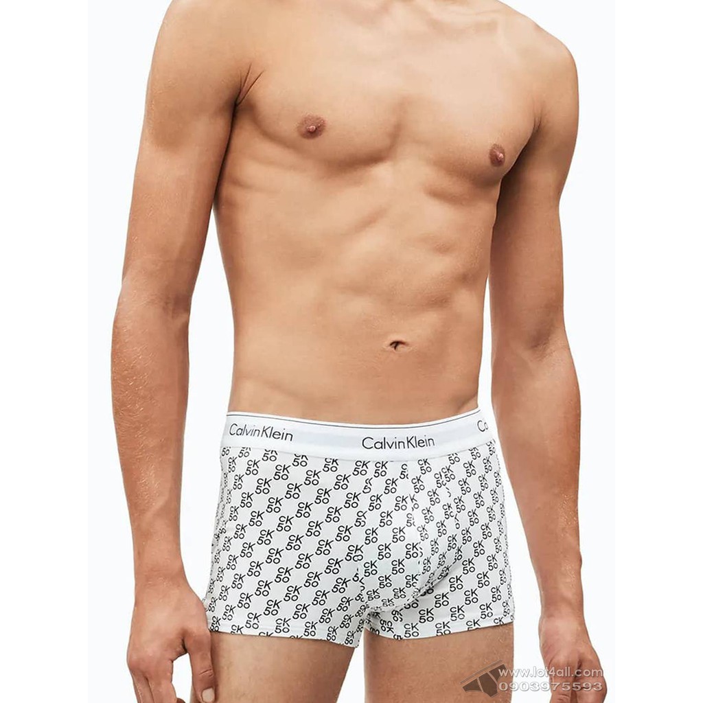 [CHÍNH HÃNG] Quần lót nam Calvin Klein NB2513 Modern Cotton Stretch CK50 Logo Trunk White