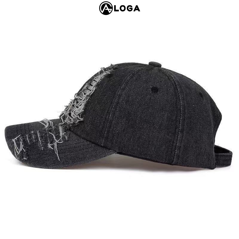 Nón lưỡi trai nam nữ, nón kết Unisex LOGA có vết rách phong cách Hàn Quốc trẻ trung, năng động M018
