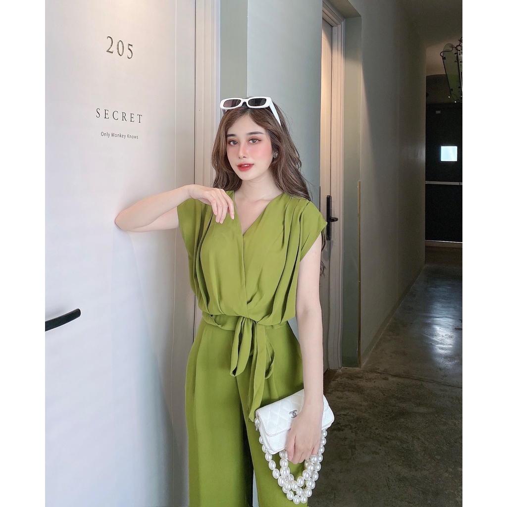 Bộ Quần Áo Nguyên Set Quần Phối Áo Xếp Ly Vai Quần Suông Màu Xanh Nude Cam Hàng Hiệu Form Dáng Chuẩn Thoải Mái Sành Điệu | BigBuy360 - bigbuy360.vn