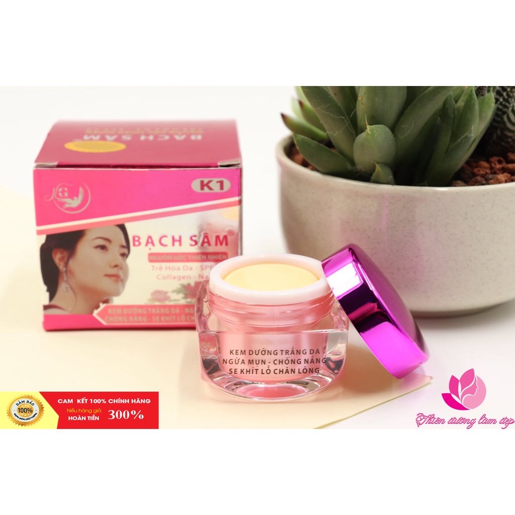 Kem dưỡng trắng da ngừa mụn chống nắng se khít lỗ chân lông K1 BẠCH SÂM 18g