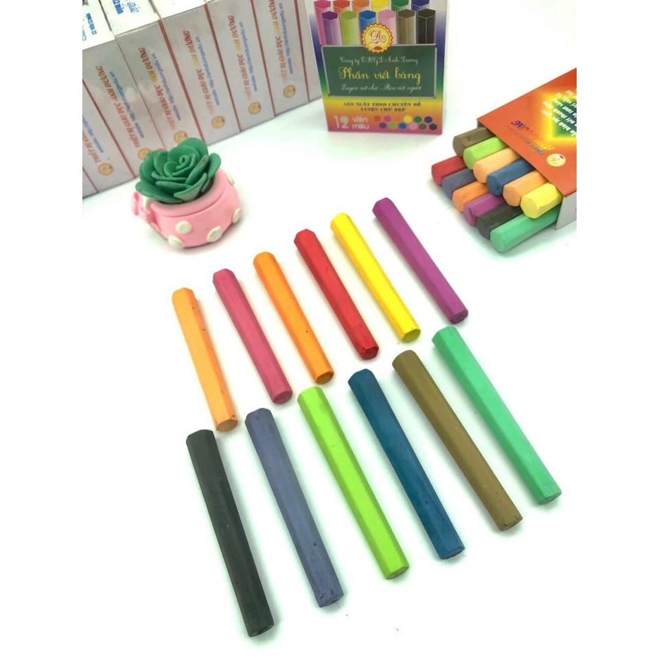 Phấn lục giác Ánh Dương - 12 viên 12 màu - tự tạo thanh đậm