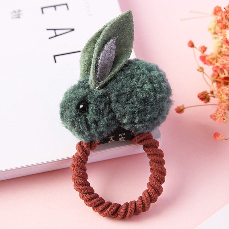 Dây Cột Tóc Cao Su Đính Bóng Lông Dễ Thương Phong Cách Hàn Quốc Cho Nữ