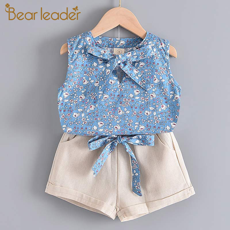 Set quần áo BEAR LEADER họa tiết hoa xinh xắn dành cho bé gái