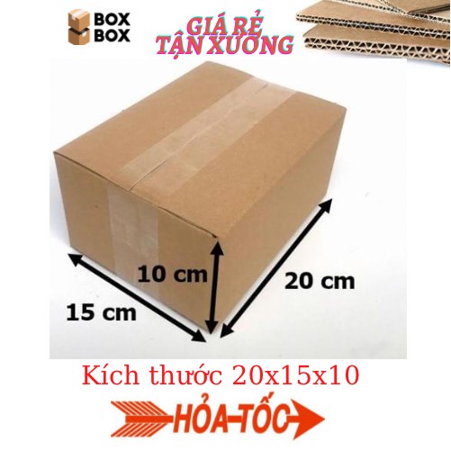 Combo 50 thùng hộp carton bìa giấy đóng gói hàng kích thước 20x15x10 giá rẻ tận xưởng - miễn phí giao hàng