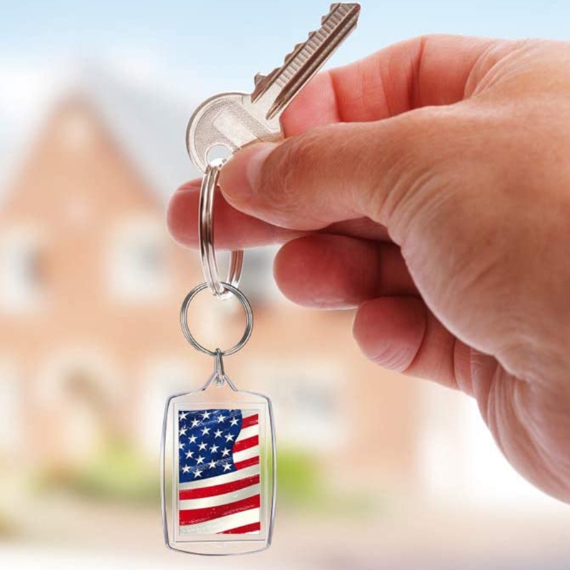 Set 50 Móc Khóa Acrylic Màu Trơn Đính Núm Tua Xinh Xắn