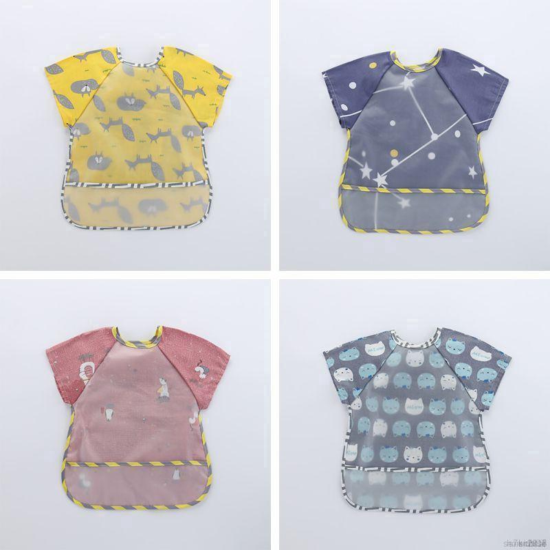 Yếm Ăn Ngắn Tay Chống Thấm Nước Cho Bé