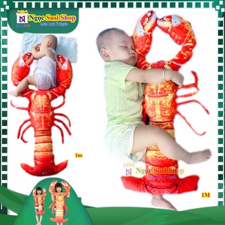 GẤU BÔNG GỐI ÔM TÔM HÙM ALASKA SIÊU MỊN SIZE NHỎ 80CM [HÀNG HIẾM ĐỘC LẠ]