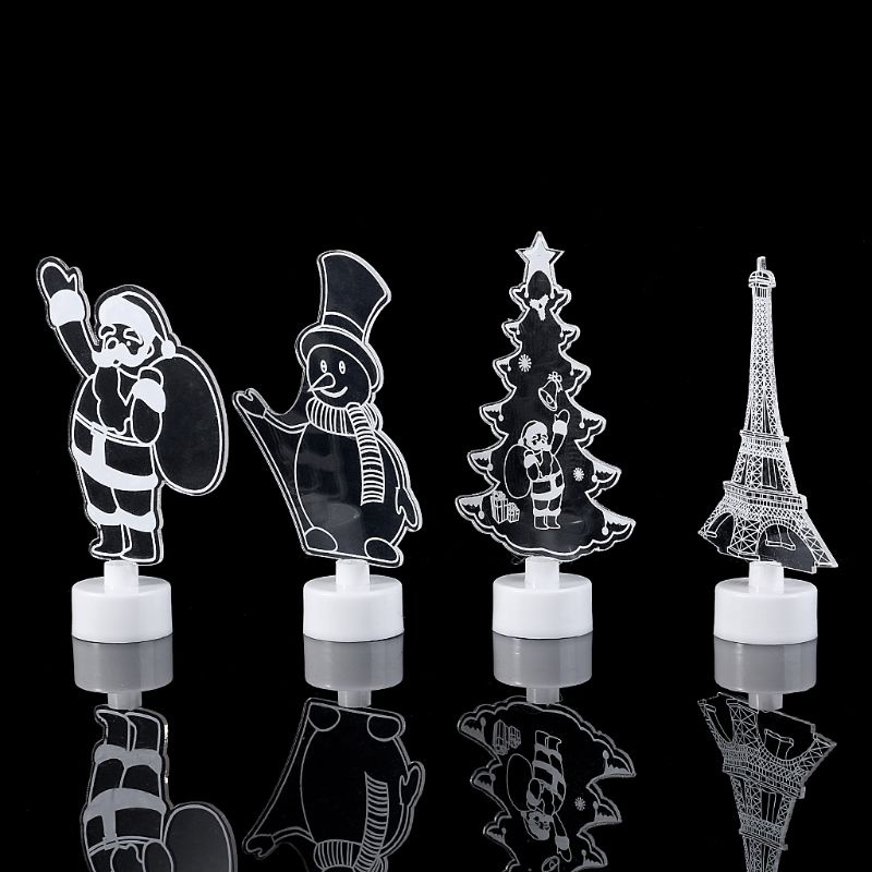Đèn LED Ban Đêm Hình Ông Già Noel 3D Thay Đổi Màu Sắc