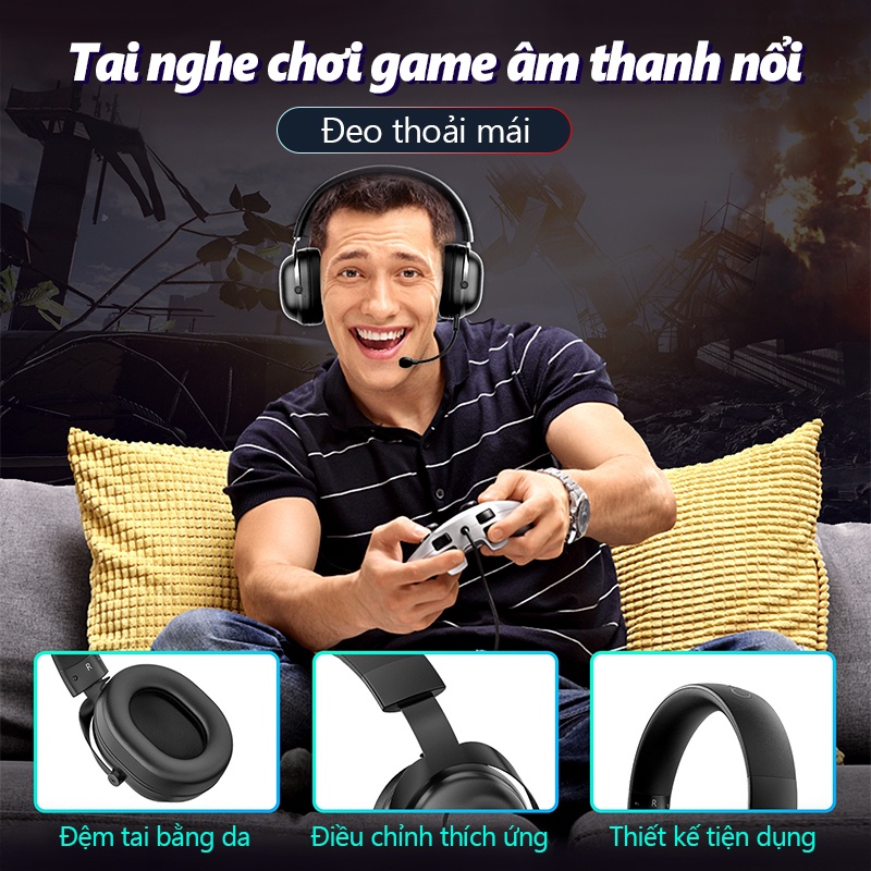 ONIKUMA X11 Tai Nghe Trùm Đầu Chơi Game Có Mic cho điện thoại / Pc / Ps4【Chính hãng】Bảo hành 2 năm