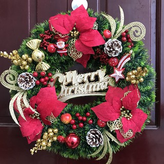[Hàng mới về] Vòng nguyệt quế cỡ lớn- Vòng hoa trnag trí Noel hanmade đường kính 50cm
