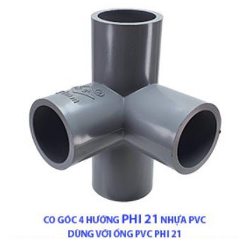 CO GÓC 4 HƯỚNG PHI 21 NHỰA PVC - DÀY 3 MM