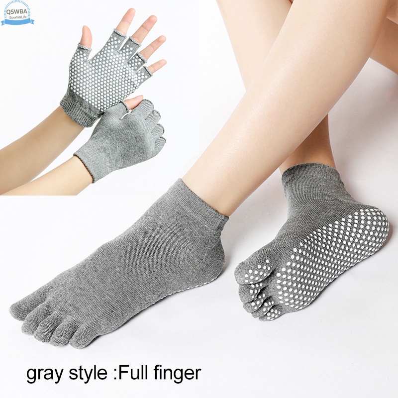 Bộ Găng Tay + Găng Tay Thoáng Khí Chống Trượt Chống Trượt Dùng Tập Yoga/Thể Thao
