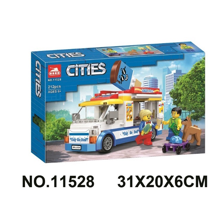 Non Lego City Tank 11528 Bela Lari Xe Ô tô Bán Kem Đồ chơi lắp ráp xếp mô hình minifigures