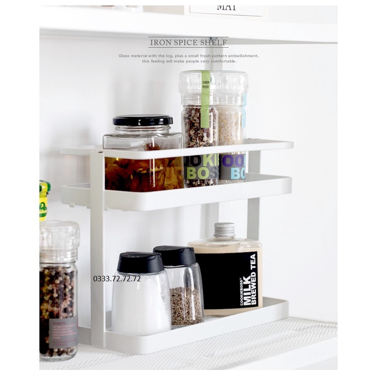 Kệ Gia Vị 2 Tầng Sơn Tĩnh Điện, Kệ Để Đồ Nhà Bếp Đa Năng Tiện Dụng