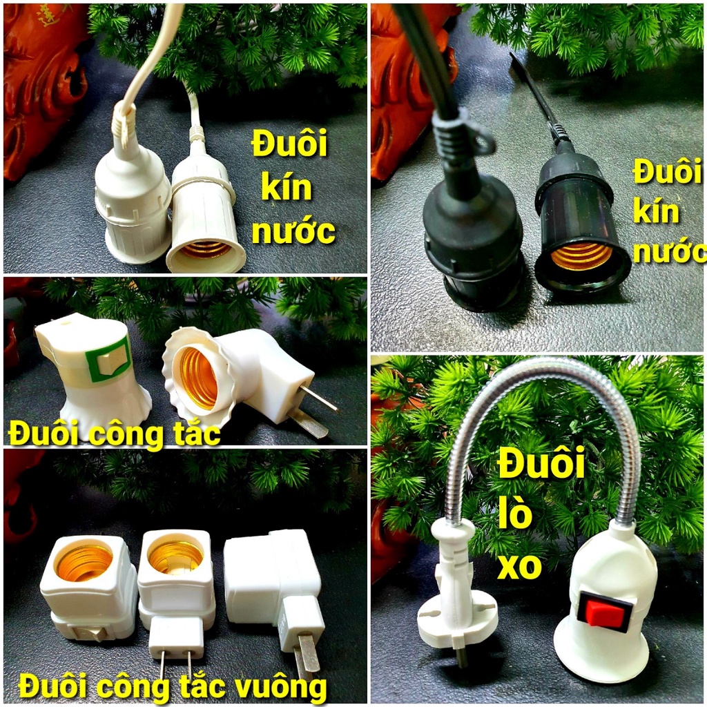 ĐUÔI ĐÈN XOÁY TREO LÒ XO E27 CÁC LOẠI
