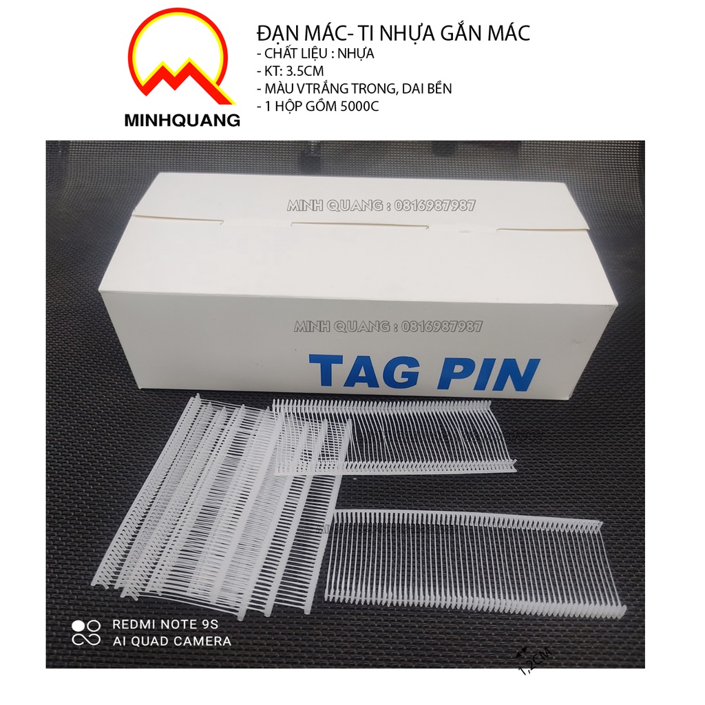 Ti nhựa gắn tag mác, tag pin, sợi ti gắn mác 1 hộp 5000 sợi dài 3,4cm