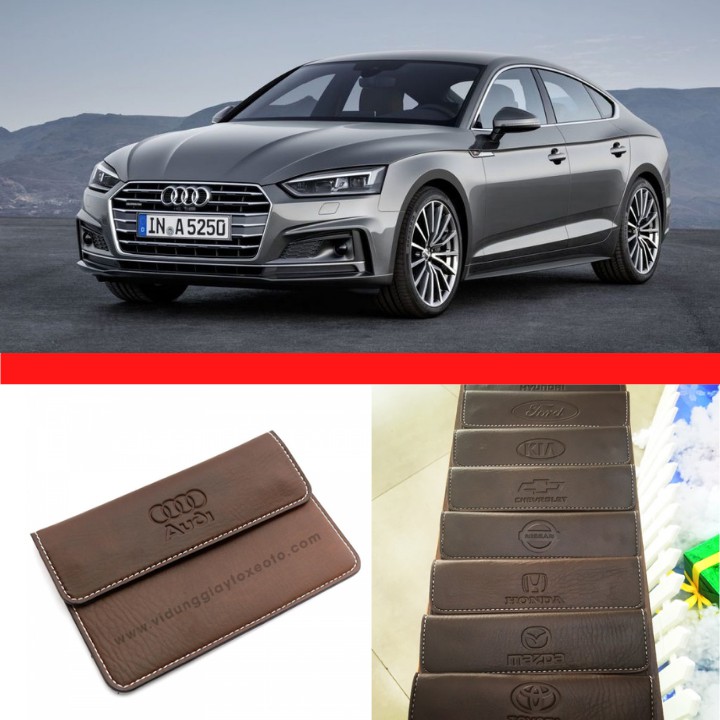 Ví Da Đăng Kiểm Hãng AUDI Đựng Giấy Tờ Xe Hơi Dập Logo (HÀNG LOẠI 1)